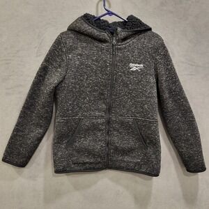 Reebok Jacket Men Size Medium Sherpa Lined‎ Fleece Hoodie Full Zip Hiking Cozy